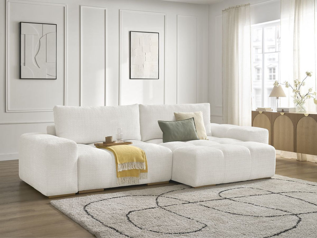Anakin - Reversible Corner Sofa - Textured Fabric - 2 Cushions