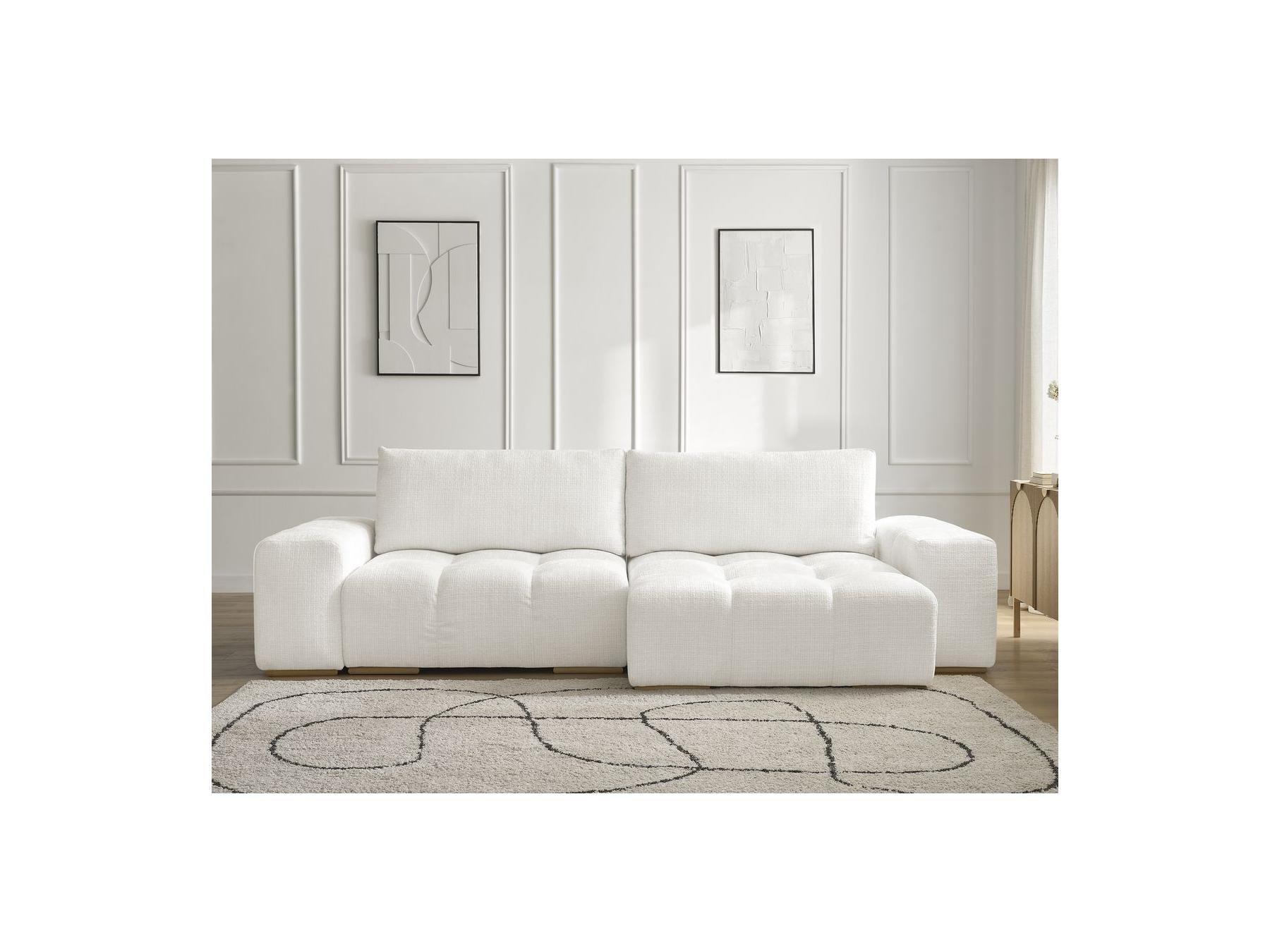 Anakin - Reversible Corner Sofa - Textured Fabric - 2 Cushions