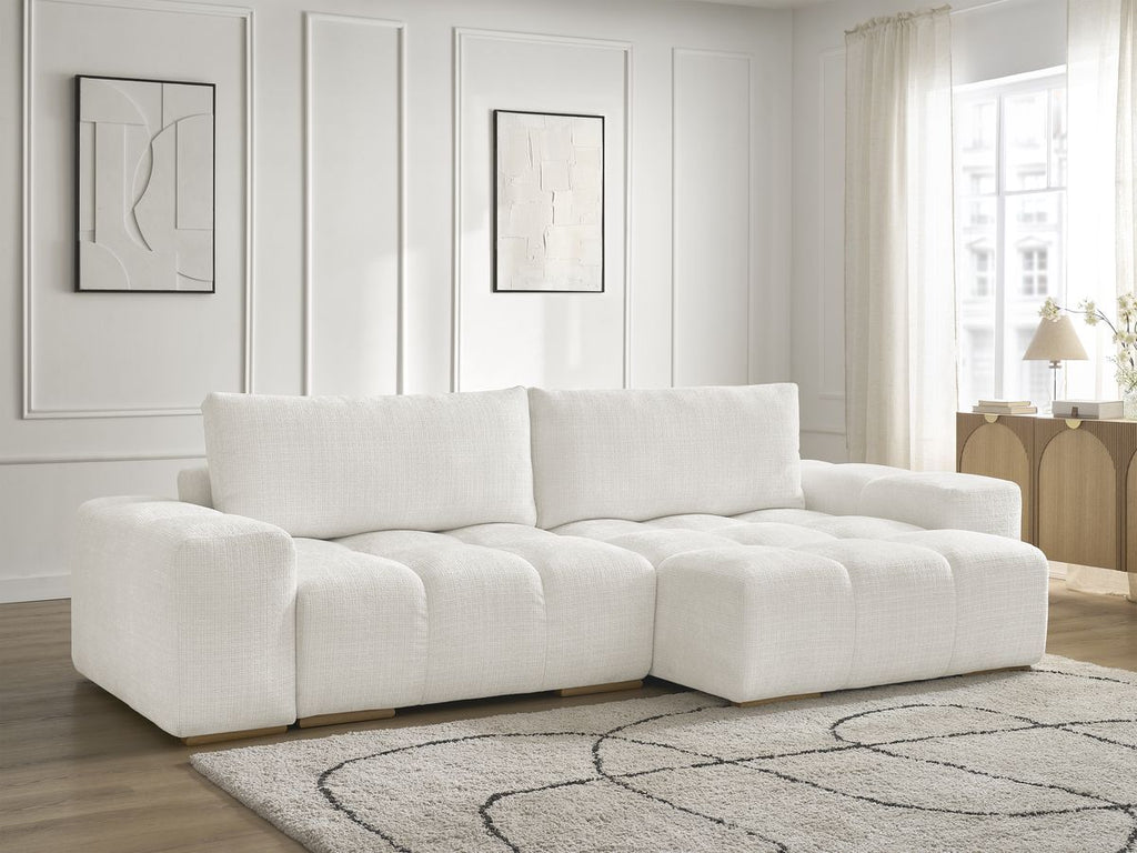 Anakin - Reversible Corner Sofa - Textured Fabric - 2 Cushions