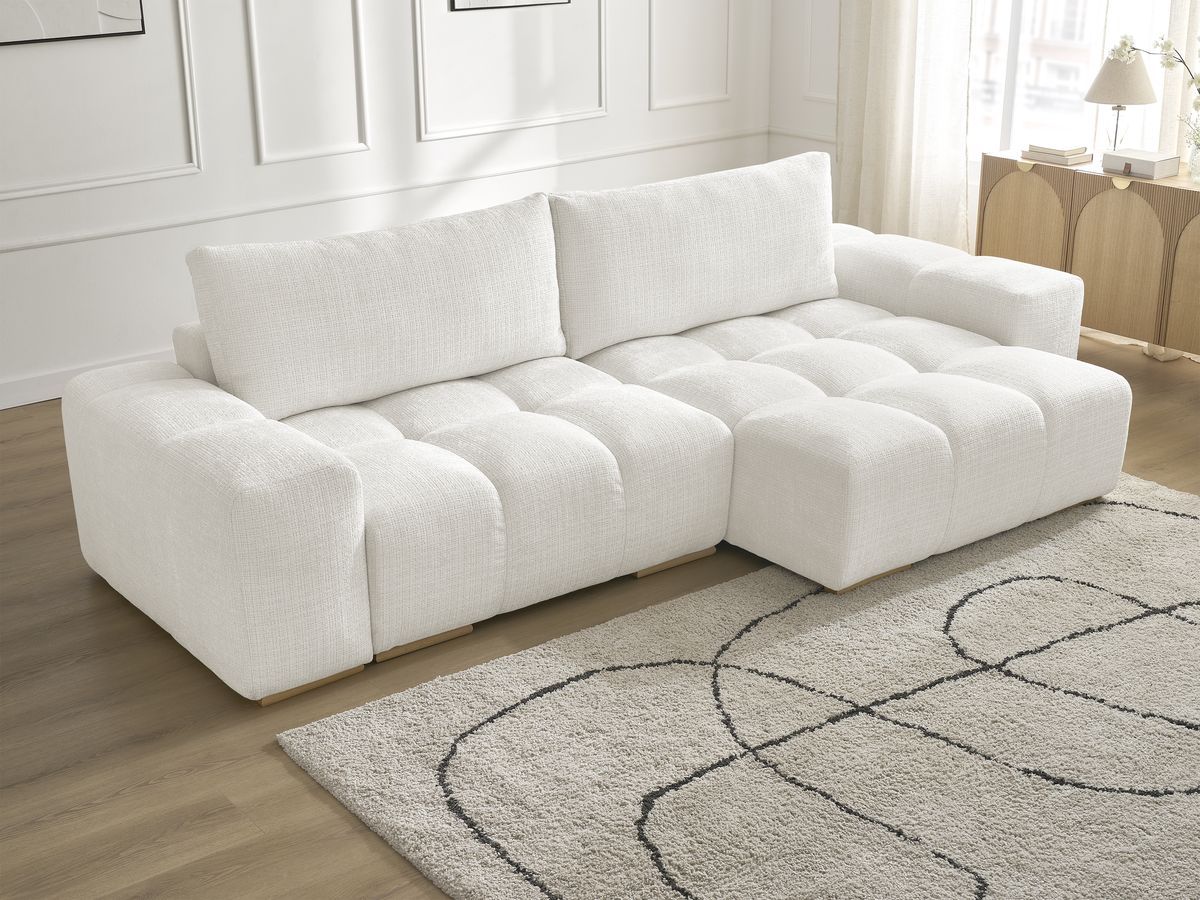 Anakin - Reversible Corner Sofa - Textured Fabric - 2 Cushions