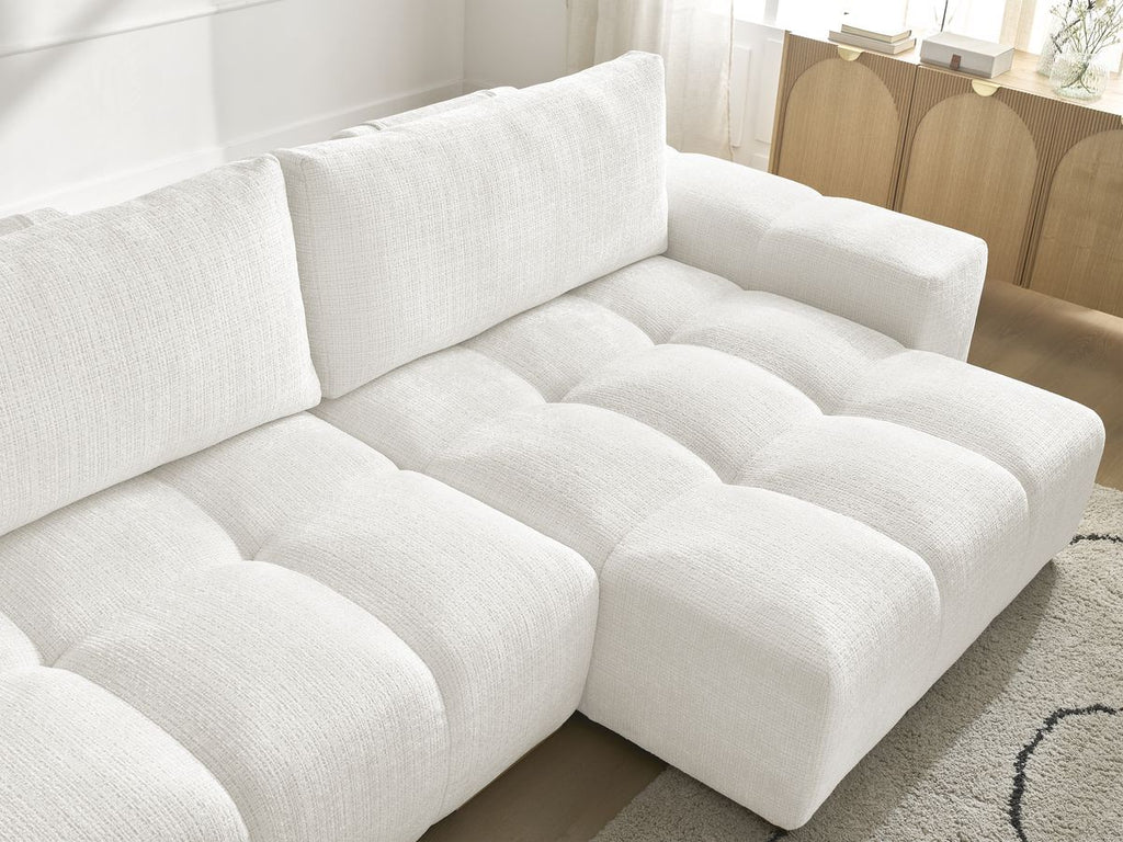 Anakin - Reversible Corner Sofa - Textured Fabric - 2 Cushions