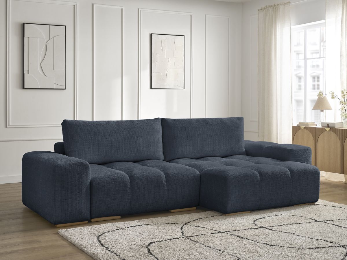 Anakin - Reversible Corner Sofa - Textured Fabric - 2 Cushions
