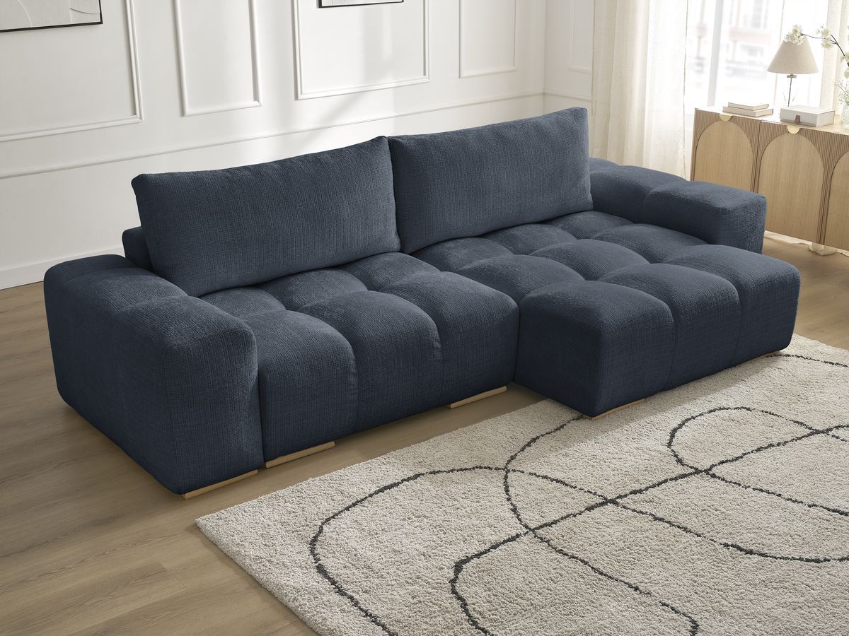 Anakin - Reversible Corner Sofa - Textured Fabric - 2 Cushions