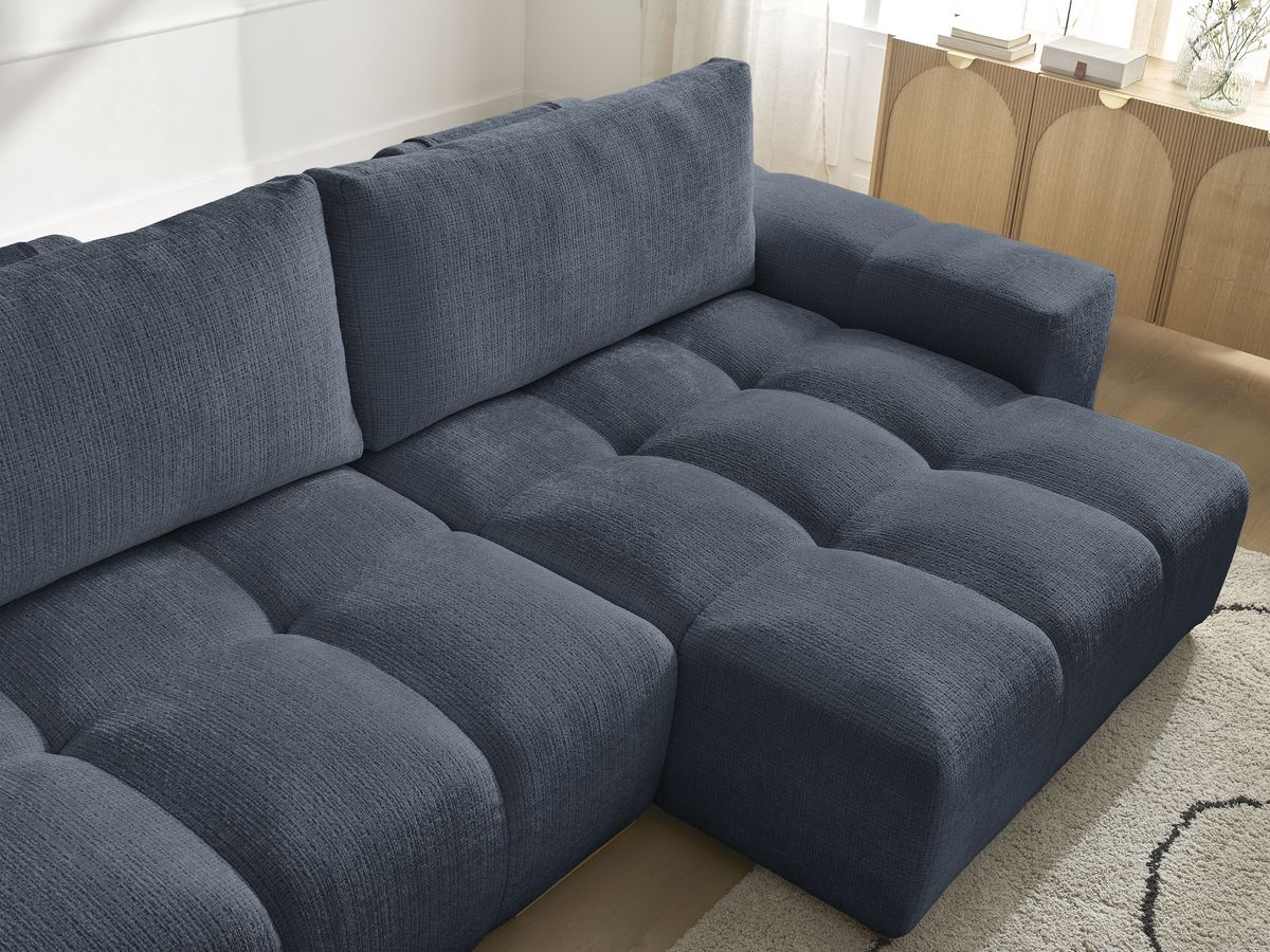Anakin - Reversible Corner Sofa - Textured Fabric - 2 Cushions