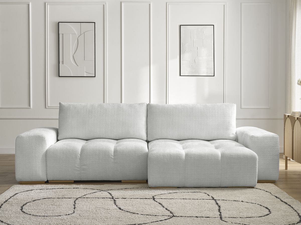 Anakin - Reversible Corner Sofa - Textured Fabric - 2 Cushions