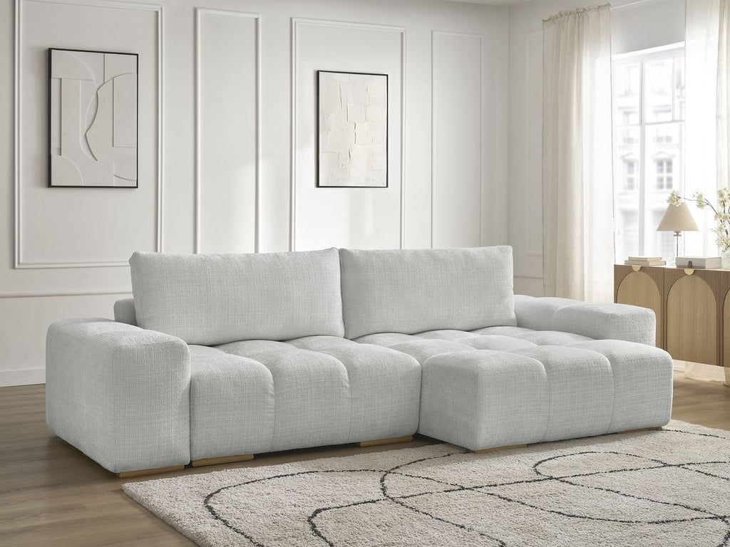 Anakin - Reversible Corner Sofa - Textured Fabric - 2 Cushions