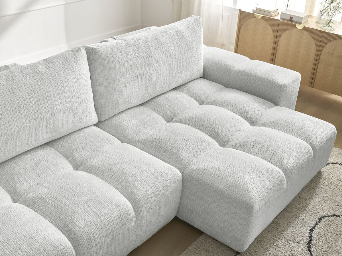 Anakin - Reversible Corner Sofa - Textured Fabric - 2 Cushions
