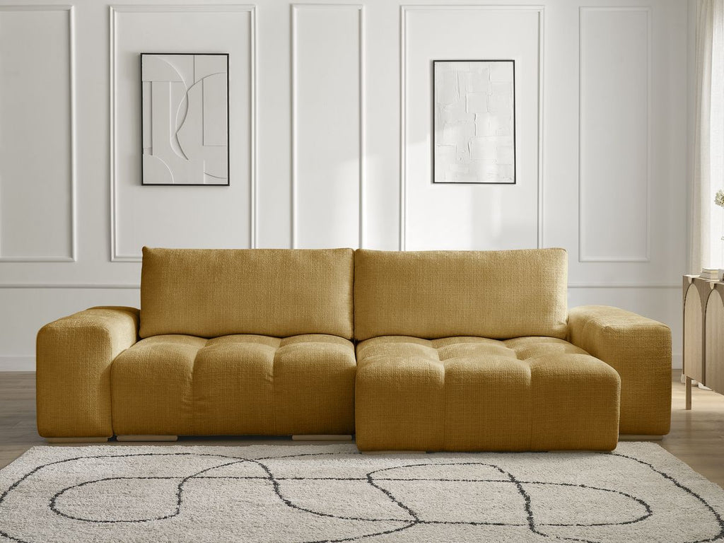 Anakin - Reversible Corner Sofa - Textured Fabric - 2 Cushions