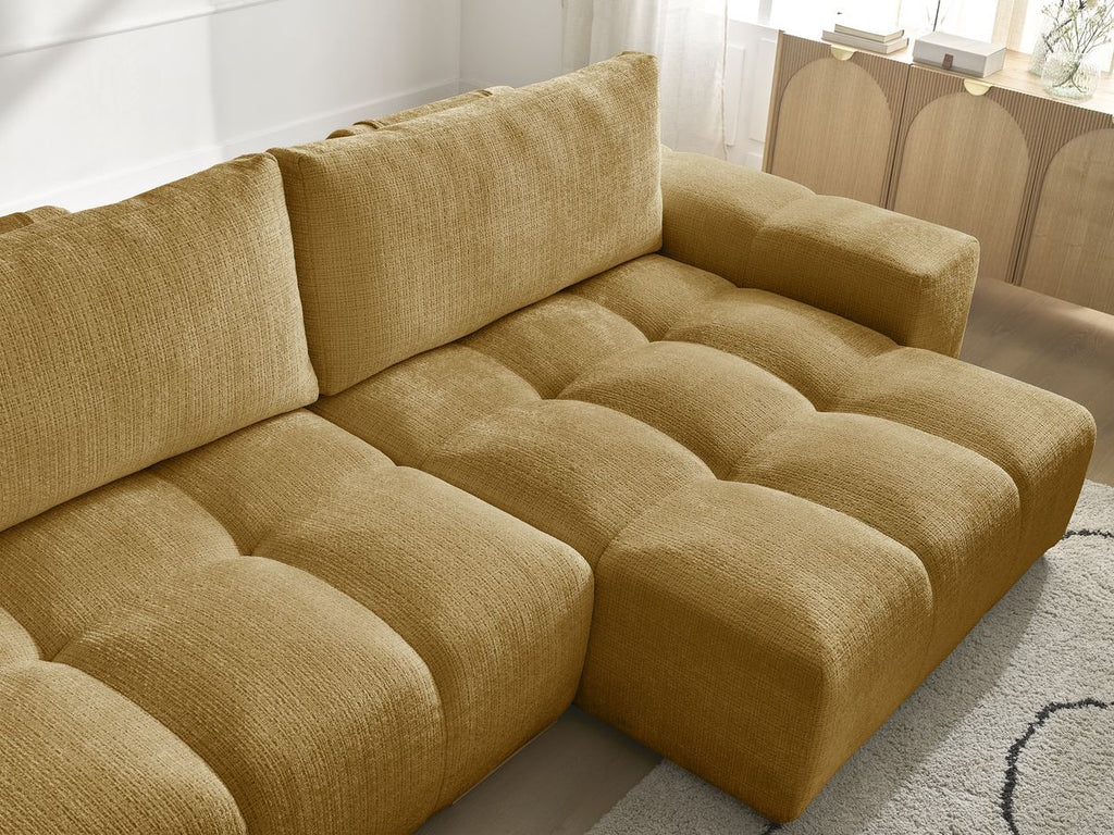 Anakin - Reversible Corner Sofa - Textured Fabric - 2 Cushions
