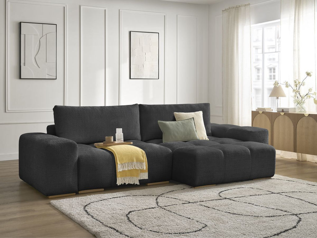Anakin - Reversible Corner Sofa - Textured Fabric - 2 Cushions