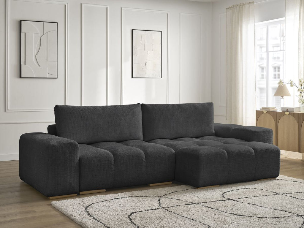 Anakin - Reversible Corner Sofa - Textured Fabric - 2 Cushions