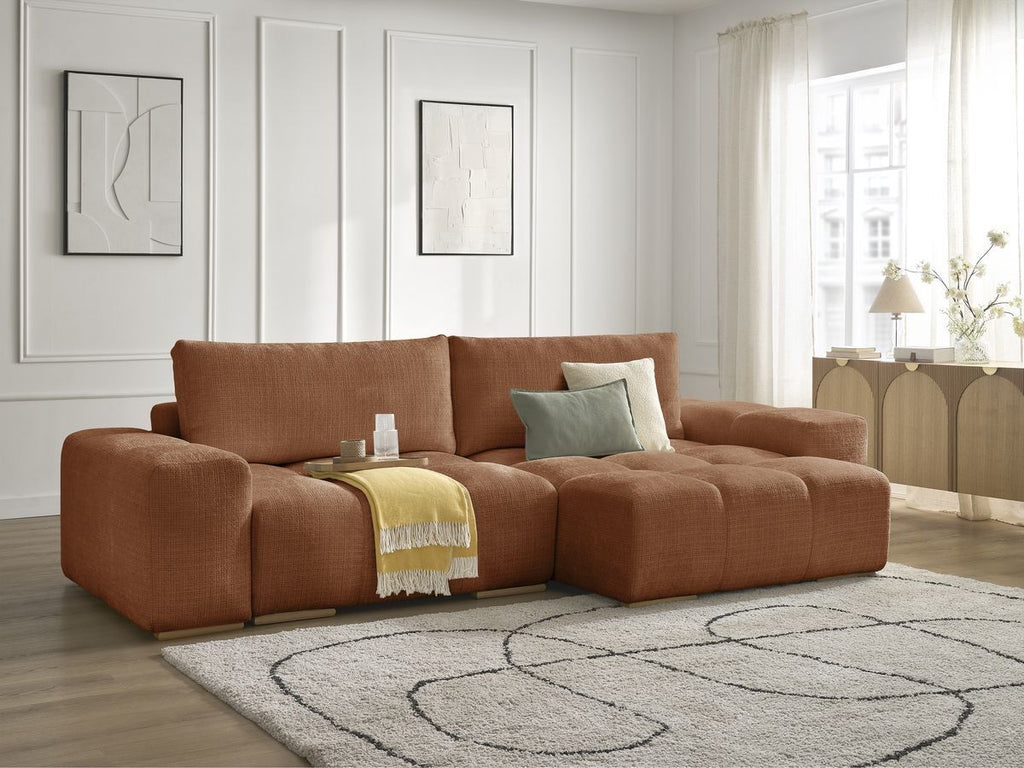 Anakin - Reversible Corner Sofa - Textured Fabric - 2 Cushions