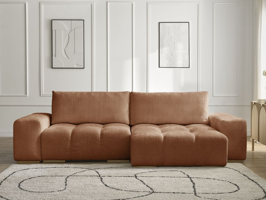 Anakin - Reversible Corner Sofa - Textured Fabric - 2 Cushions