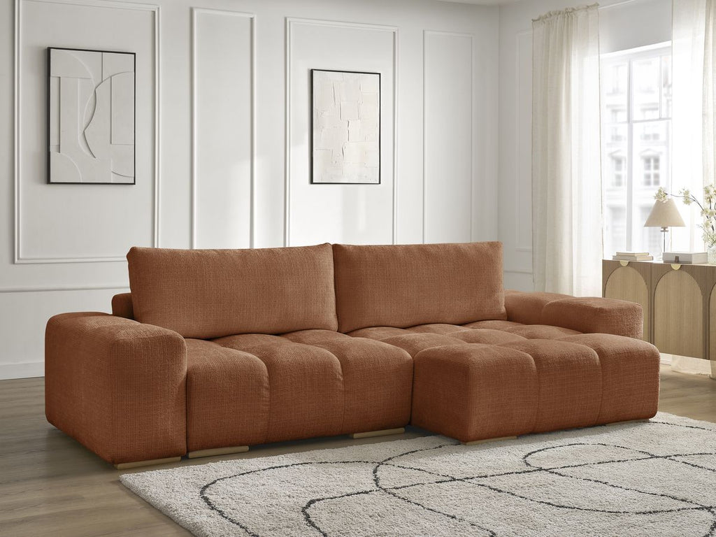 Anakin - Reversible Corner Sofa - Textured Fabric - 2 Cushions