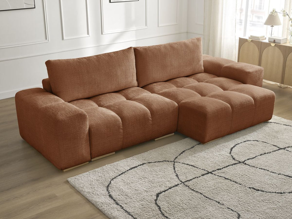 Anakin - Reversible Corner Sofa - Textured Fabric - 2 Cushions