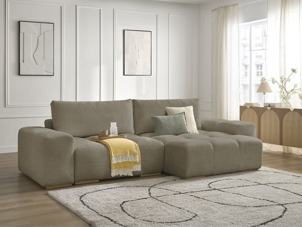 Anakin - Reversible Corner Sofa - Textured Fabric - 2 Cushions