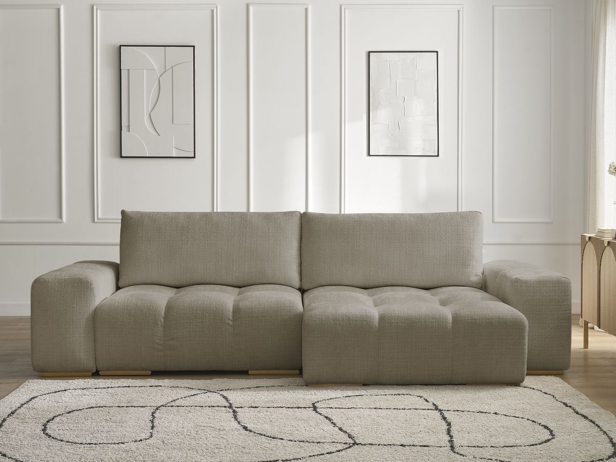 Anakin - Reversible Corner Sofa - Textured Fabric - 2 Cushions