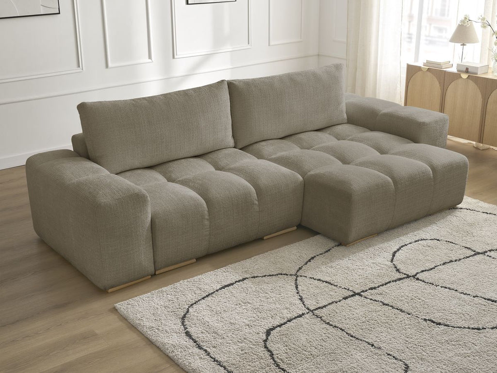Anakin - Reversible Corner Sofa - Textured Fabric - 2 Cushions