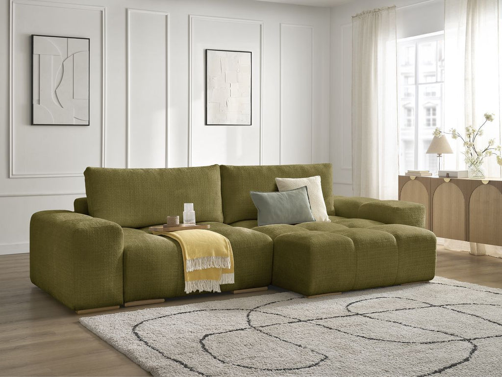 Anakin - Reversible Corner Sofa - Textured Fabric - 2 Cushions
