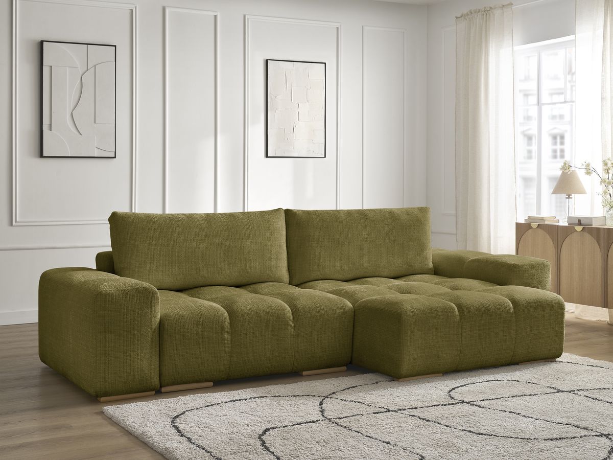 Anakin - Reversible Corner Sofa - Textured Fabric - 2 Cushions