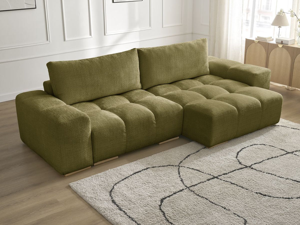 Anakin - Reversible Corner Sofa - Textured Fabric - 2 Cushions