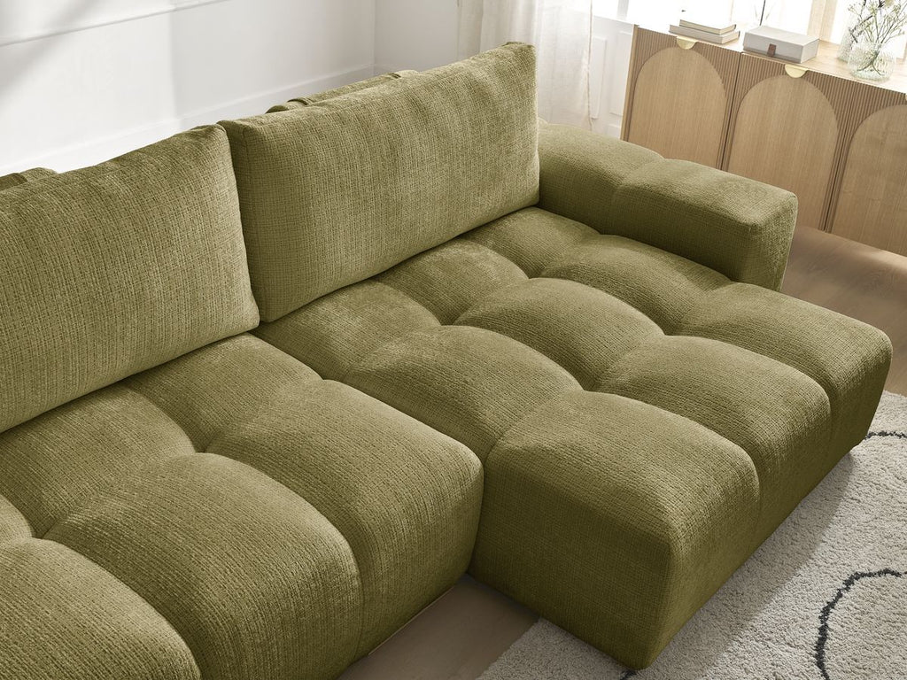 Anakin - Reversible Corner Sofa - Textured Fabric - 2 Cushions