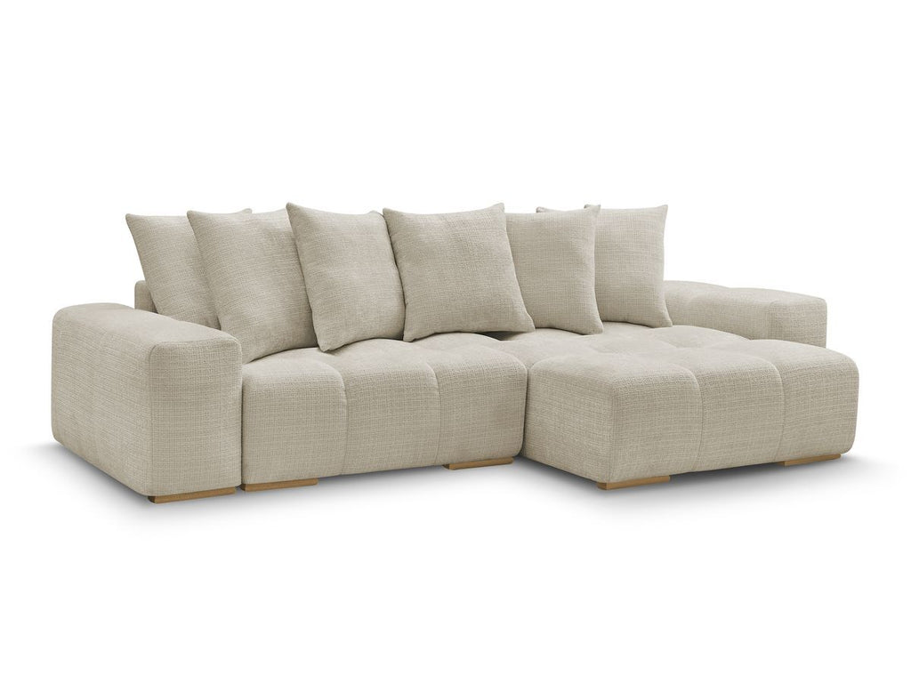 Anakin - Reversible Corner Sofa - Textured Fabric - 6 Cushions