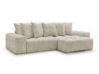 Anakin - Reversible Corner Sofa - Textured Fabric - 6 Cushions