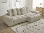 Anakin - Reversible Corner Sofa - Textured Fabric - 6 Cushions