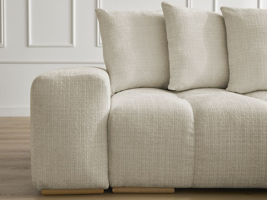 Anakin - Reversible Corner Sofa - Textured Fabric - 6 Cushions