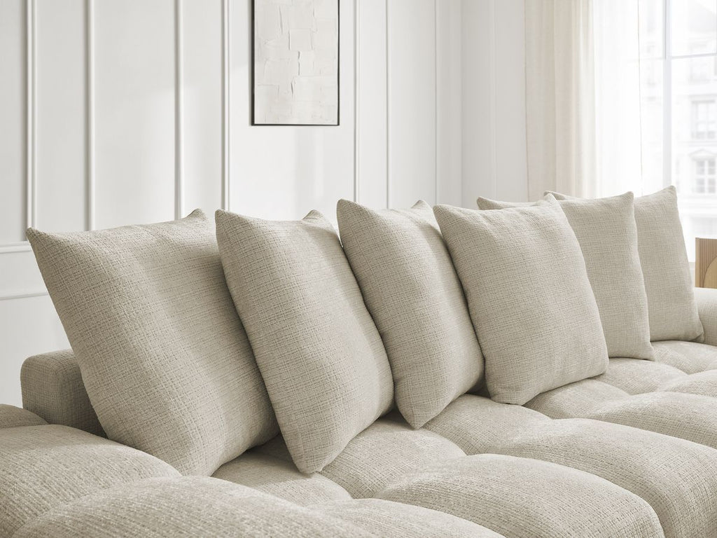 Anakin - Reversible Corner Sofa - Textured Fabric - 6 Cushions