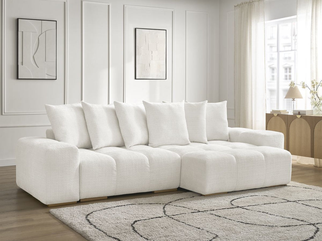 Anakin - Reversible Corner Sofa - Textured Fabric - 6 Cushions