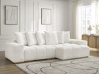 Anakin - Reversible Corner Sofa - Textured Fabric - 6 Cushions