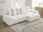 Anakin - Reversible Corner Sofa - Textured Fabric - 6 Cushions