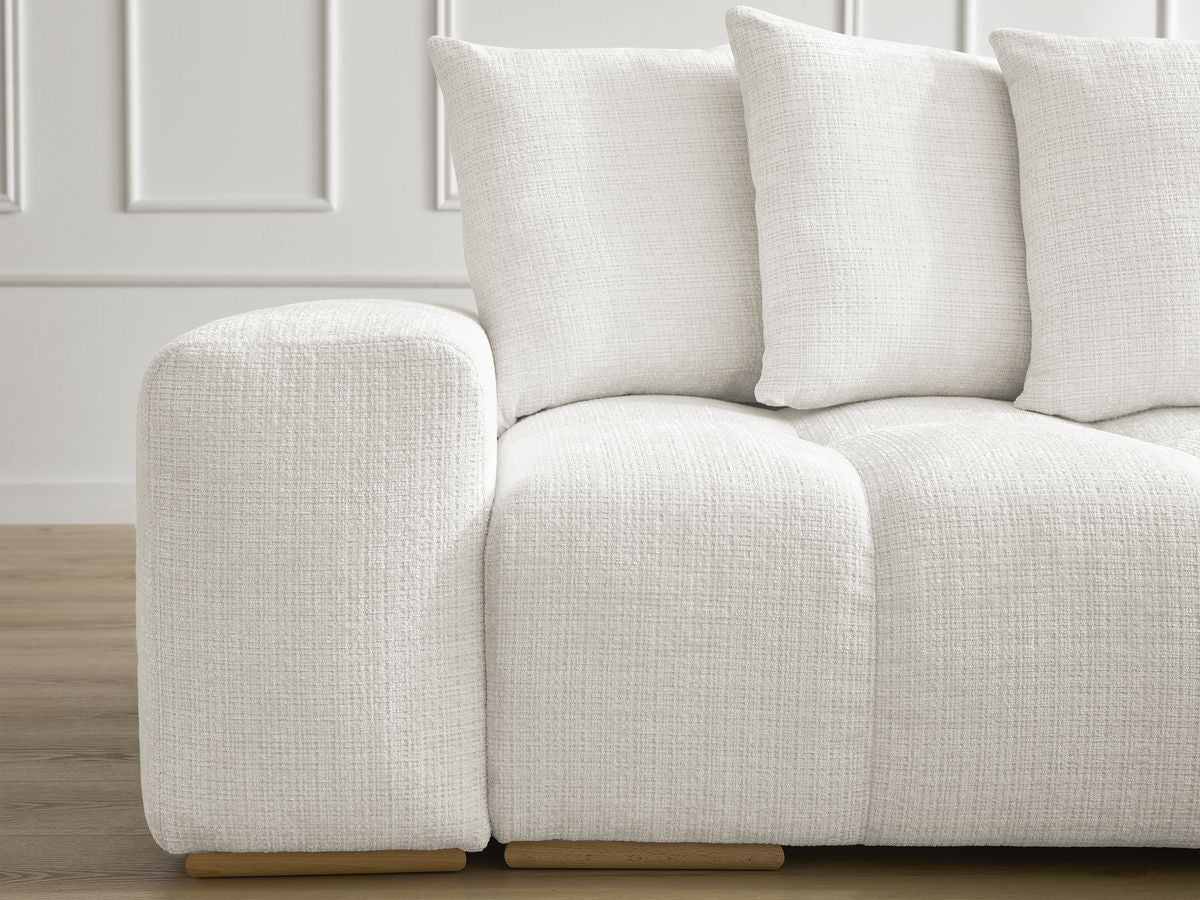 Anakin - Reversible Corner Sofa - Textured Fabric - 6 Cushions