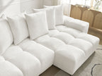 Anakin - Reversible Corner Sofa - Textured Fabric - 6 Cushions