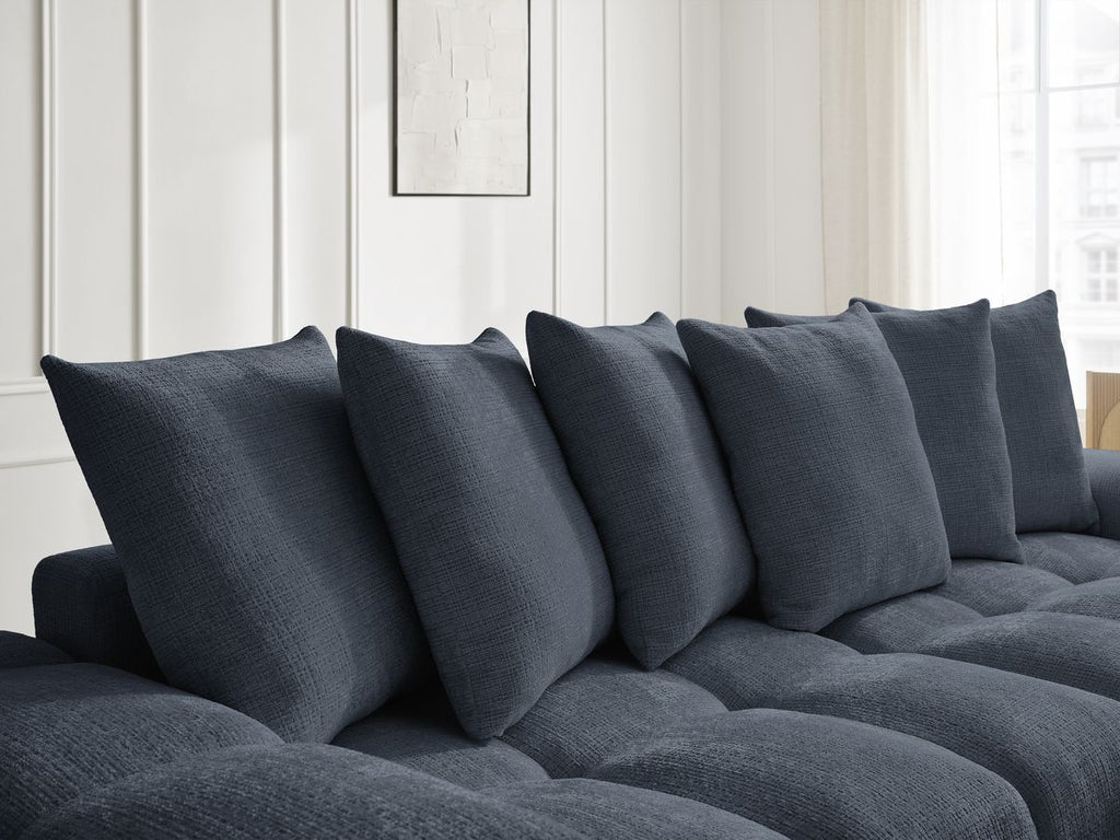 Anakin - Reversible Corner Sofa - Textured Fabric - 6 Cushions