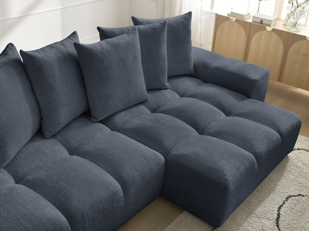 Anakin - Reversible Corner Sofa - Textured Fabric - 6 Cushions