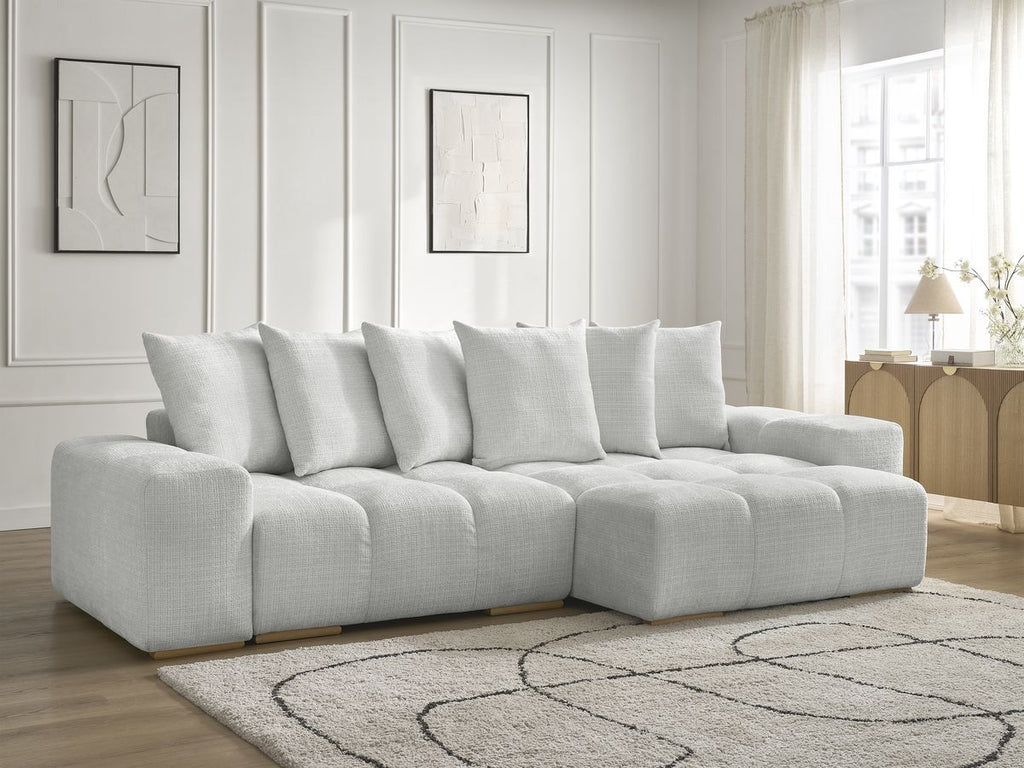 Anakin - Reversible Corner Sofa - Textured Fabric - 6 Cushions