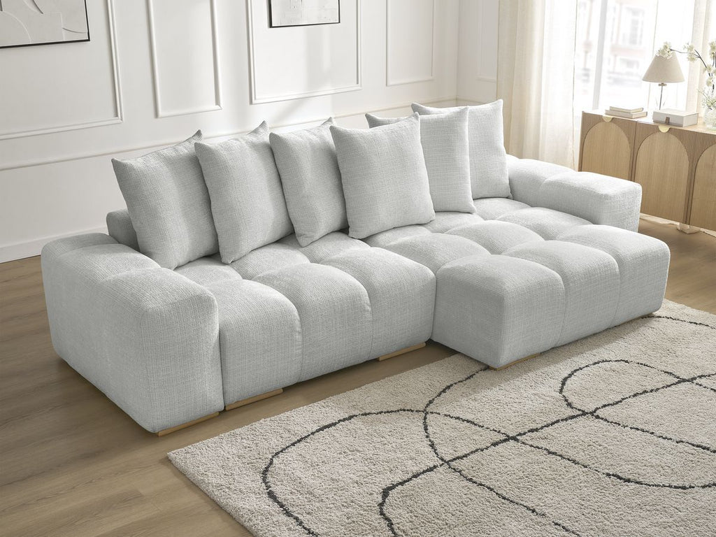 Anakin - Reversible Corner Sofa - Textured Fabric - 6 Cushions