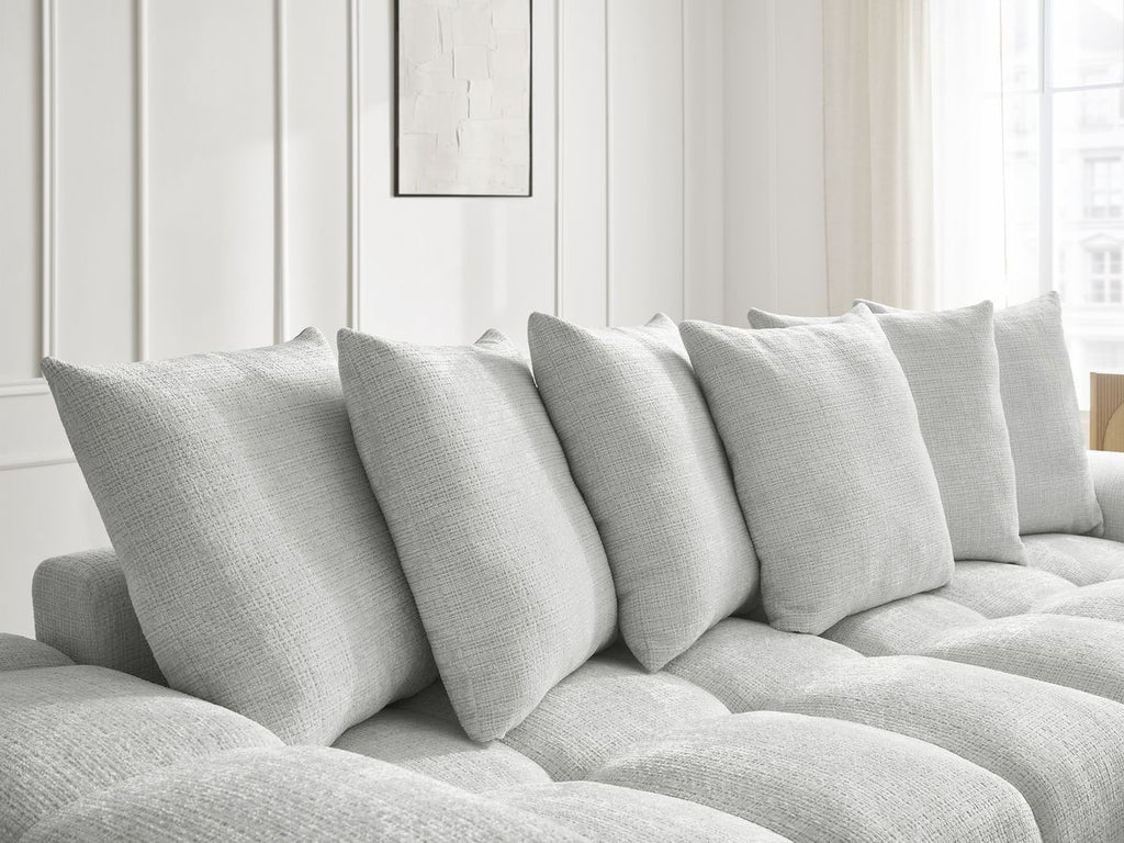 Anakin - Reversible Corner Sofa - Textured Fabric - 6 Cushions