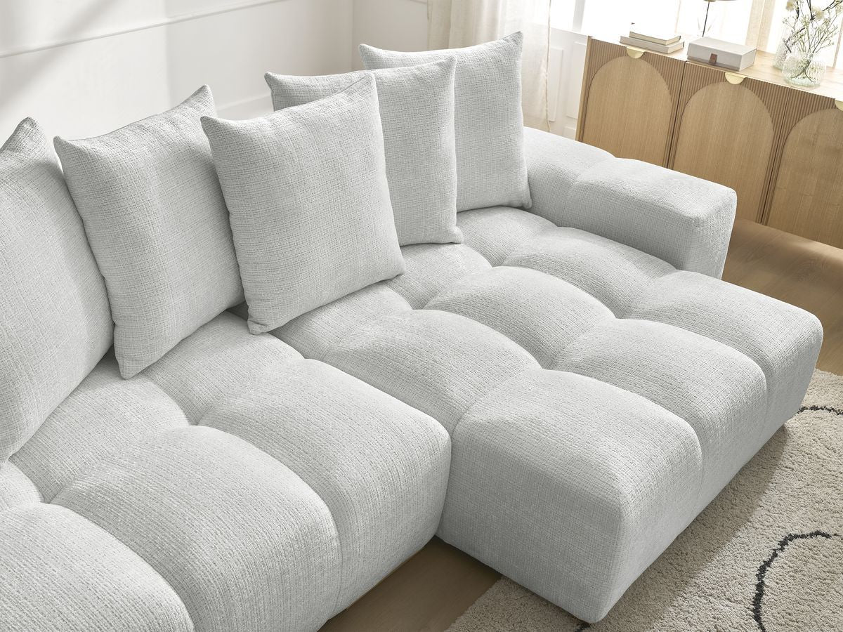 Anakin - Reversible Corner Sofa - Textured Fabric - 6 Cushions