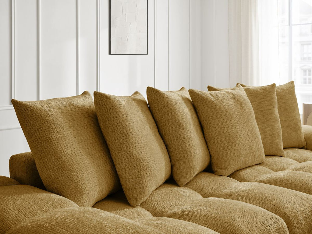 Anakin - Reversible Corner Sofa - Textured Fabric - 6 Cushions