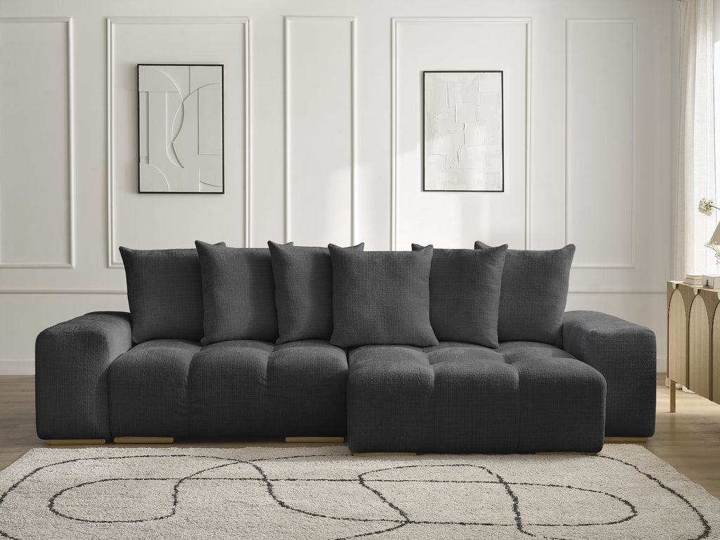 Anakin - Reversible Corner Sofa - Textured Fabric - 6 Cushions