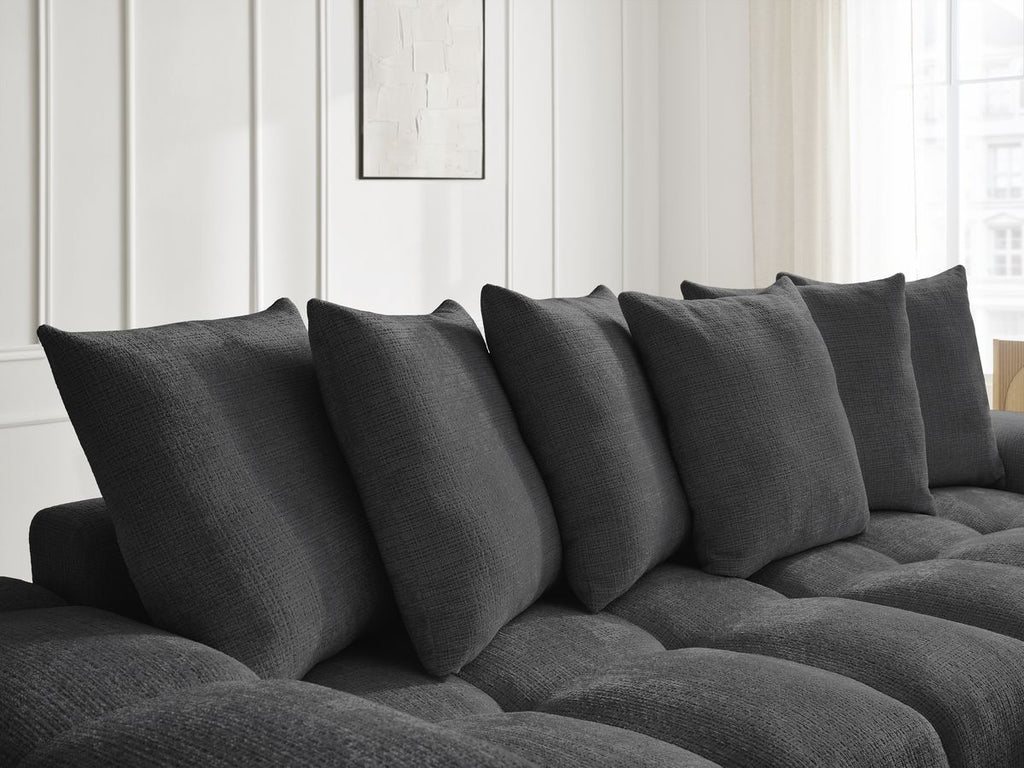 Anakin - Reversible Corner Sofa - Textured Fabric - 6 Cushions