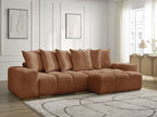 Anakin - Reversible Corner Sofa - Textured Fabric - 6 Cushions