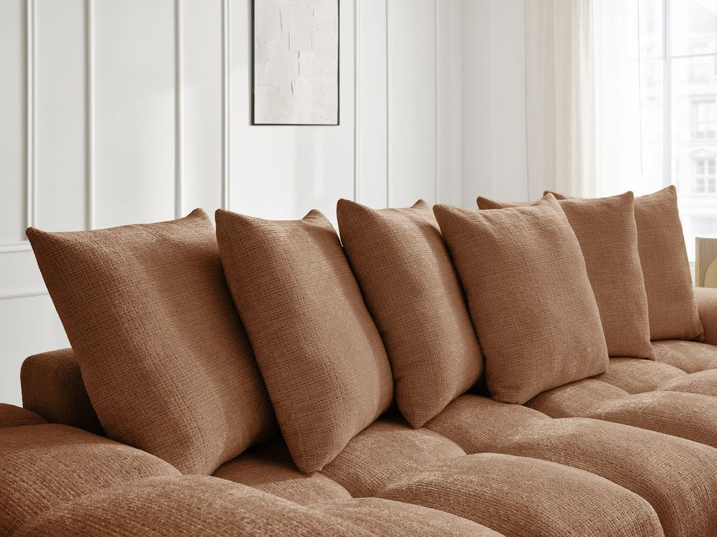 Anakin - Reversible Corner Sofa - Textured Fabric - 6 Cushions