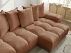 Anakin - Reversible Corner Sofa - Textured Fabric - 6 Cushions