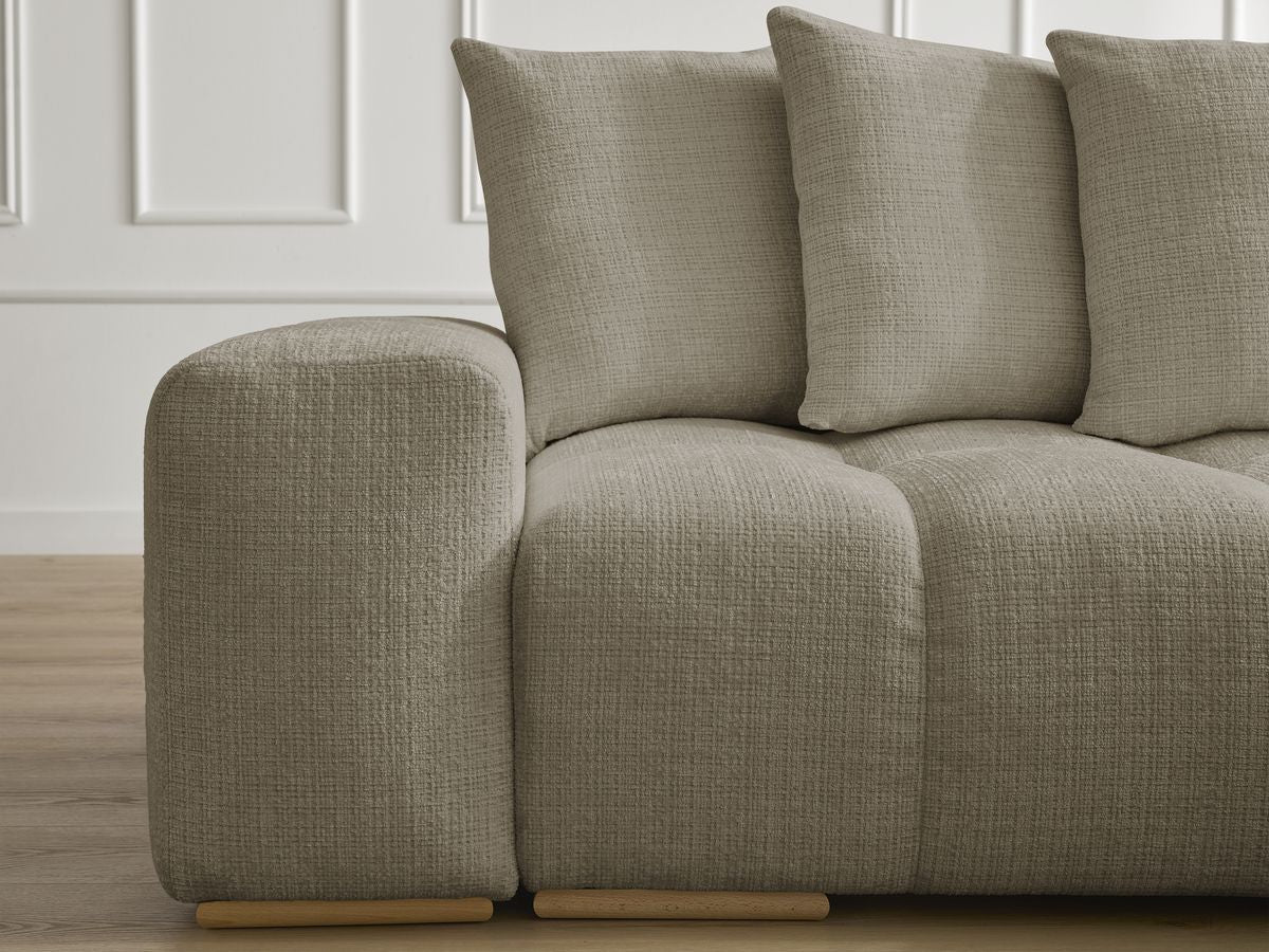 Anakin - Reversible Corner Sofa - Textured Fabric - 6 Cushions