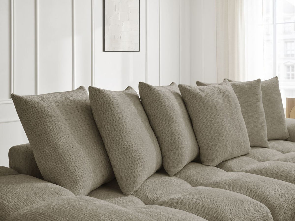 Anakin - Reversible Corner Sofa - Textured Fabric - 6 Cushions